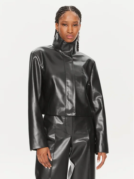 Calvin Klein Kurtka skórzana K20K207975 Czarny Regular Fit