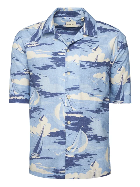 Gant Koszula 3250048 Niebieski Relaxed Fi