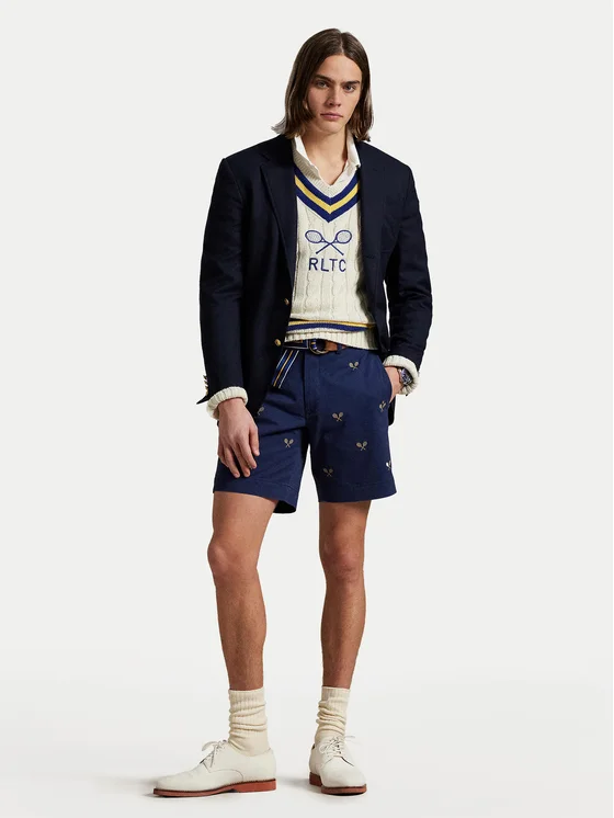 Polo Ralph Lauren Szorty materiałowe 710963496001 Granatowy Straight Fit