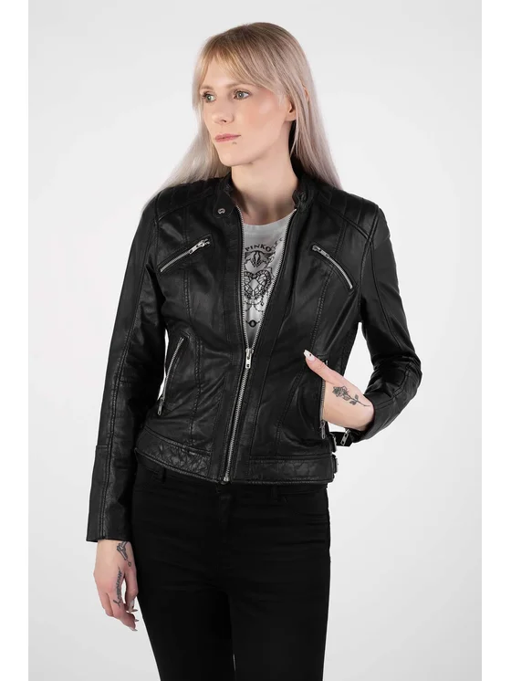 ROCKANDBLUE Kurtka skórzana Vision Czarny Regular Fit